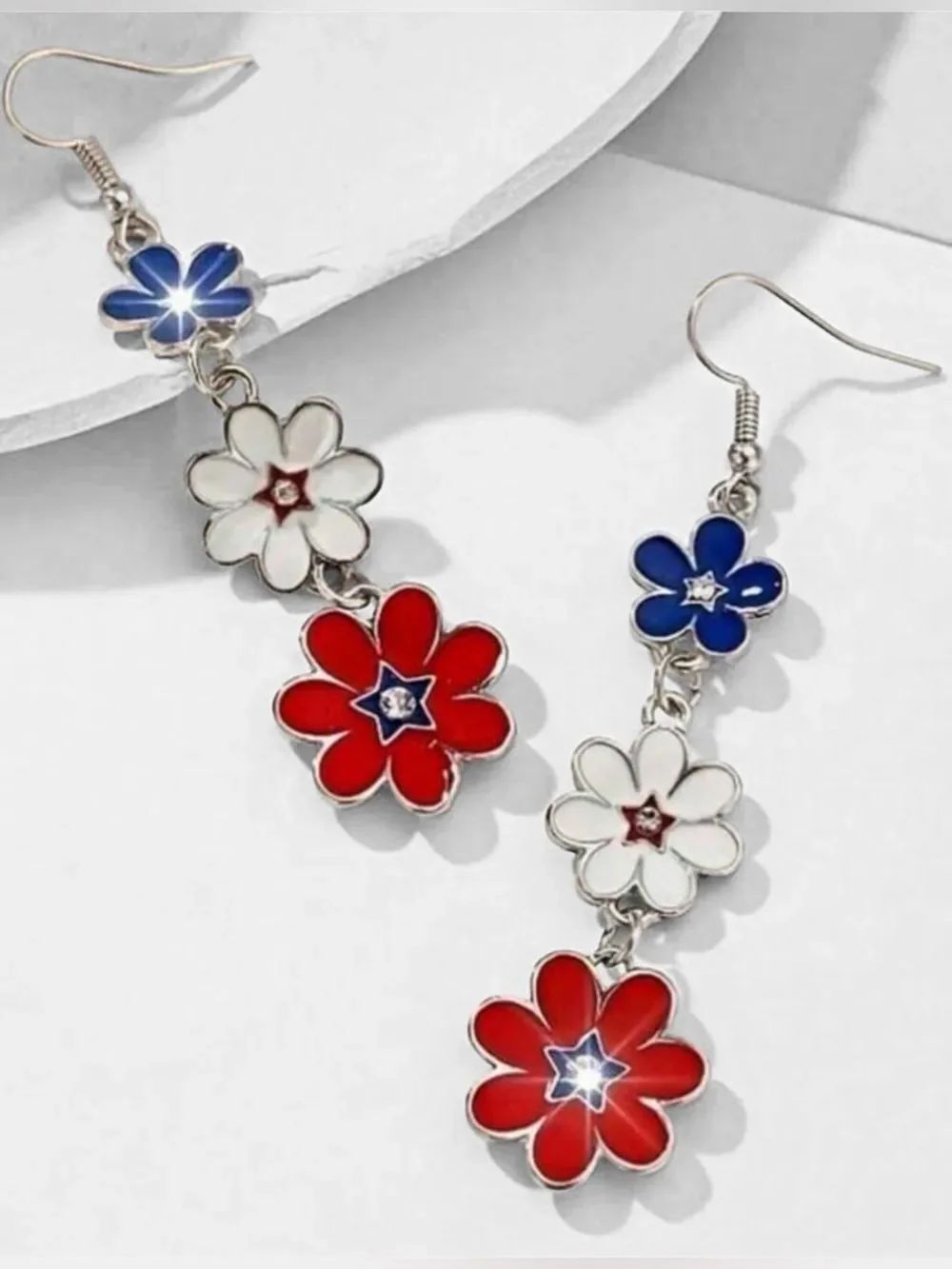 SALE! Patriotic Flag Ruth of July America’s Birthday Hook Earrings l New